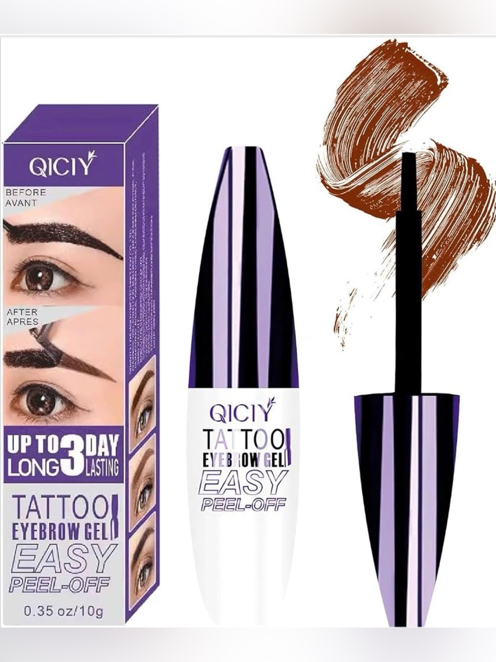 Tattoo Eyebrow Gel Peel-Off — Natural Brown Brow Tint